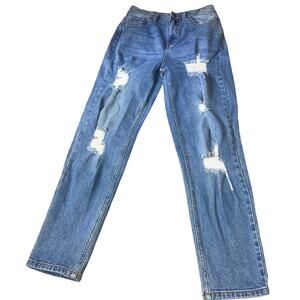 Cello denim jeans women's distressed holes straight leg mid rise SZ 3